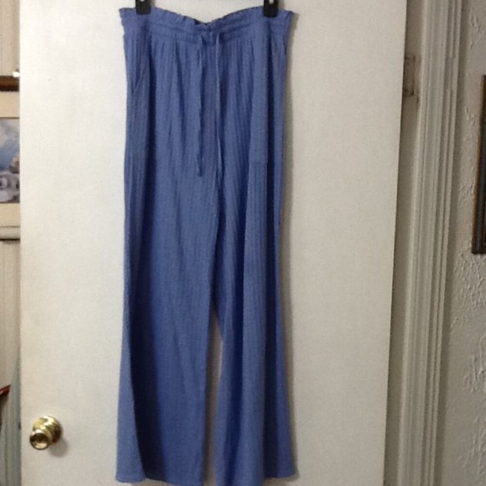 Cal Style Blue Drawstring Wide Leg pants